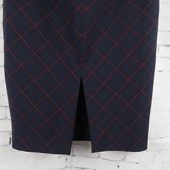 EXPRESS NAVY & RED PLAID PENCIL SKIRT SIZE 0 - Picture 11 of 12